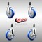 Service Caster 5 Inch 316SS Blue Poly Swivel 1-3/8 Inch Expanding Stem Caster Brake SCC, 2PK SS316EX20S514-PPUB-BLUE-2-TLB-2-138 - alternate 1